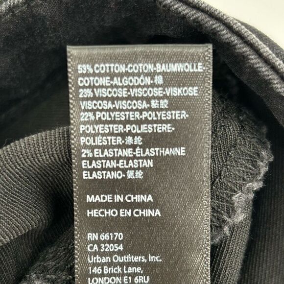 Free People We The Free Wide Leg Raw Edge Hem Jeans Black Size 29 - Picture 9 of 9